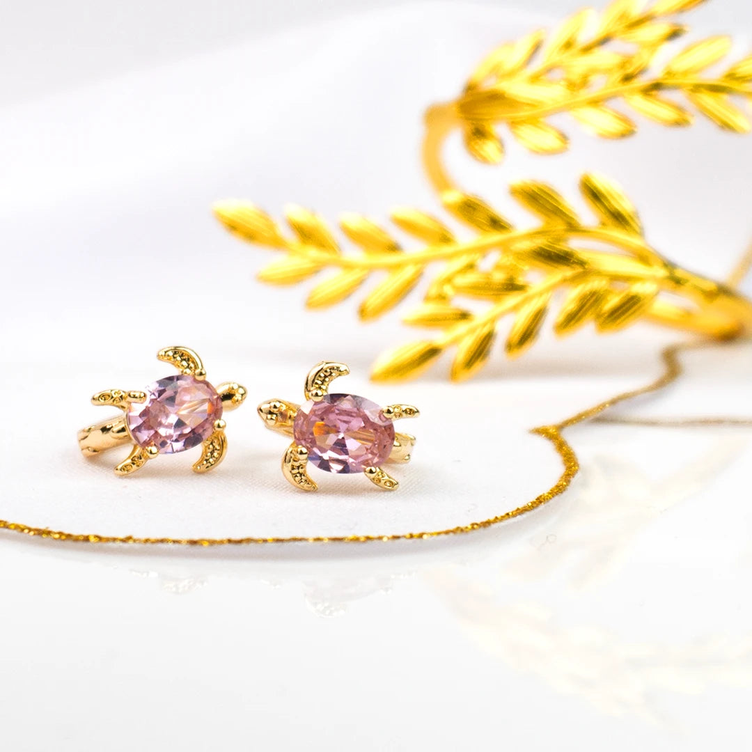 Aretes tortuga en oro laminado - Nerissa