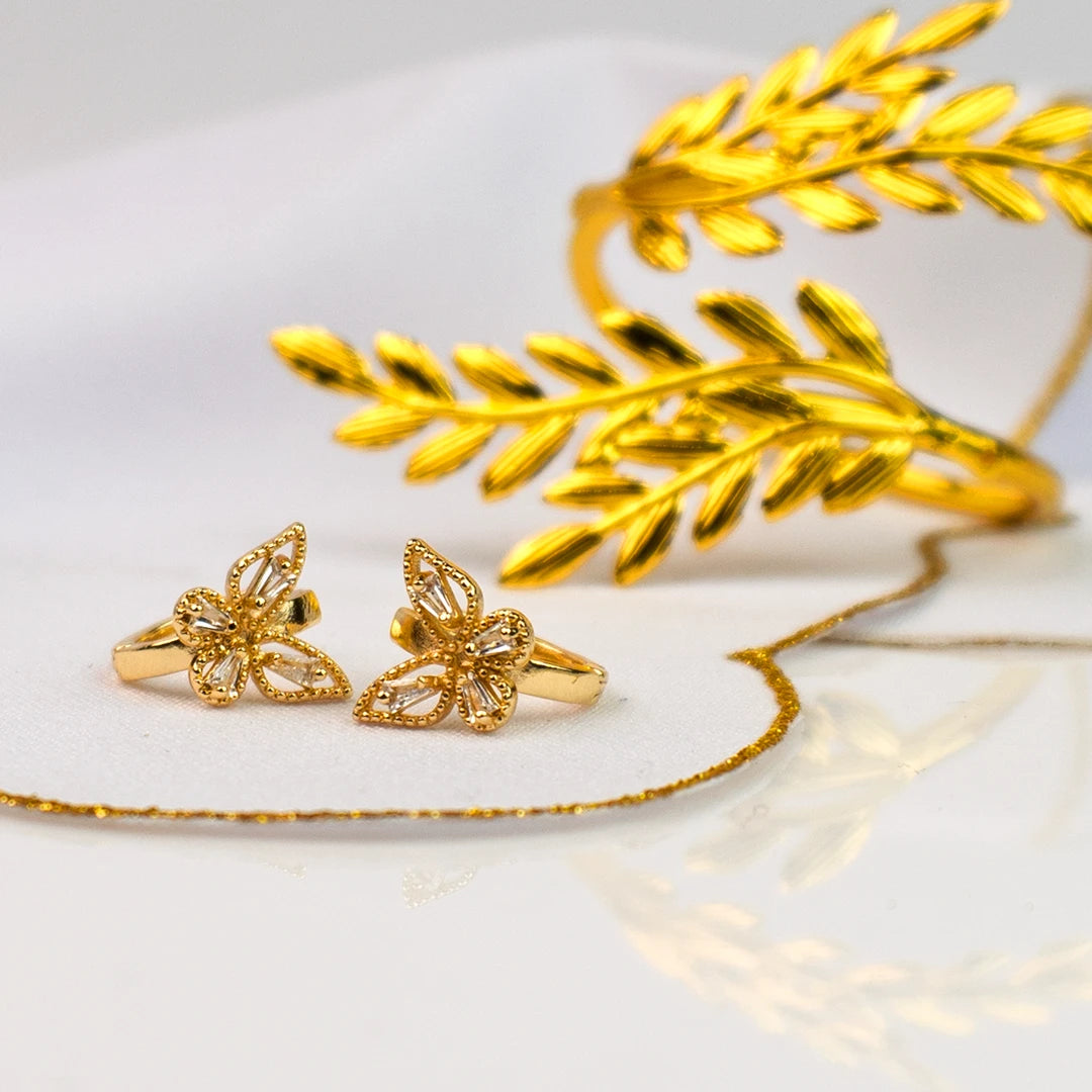 Aretes mariposa en oro laminado - Angela