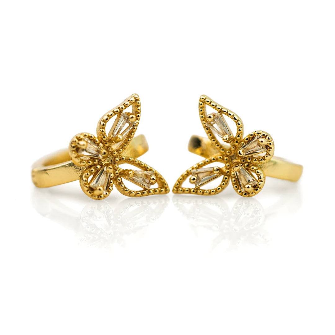 Aretes mariposa en oro laminado - Angela