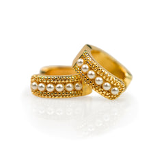 Aretes perla en oro laminado - Abigail