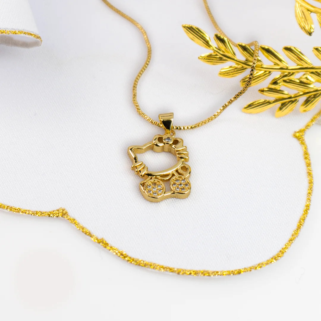 Cadena Hello Kitty en oro laminado - Zoe