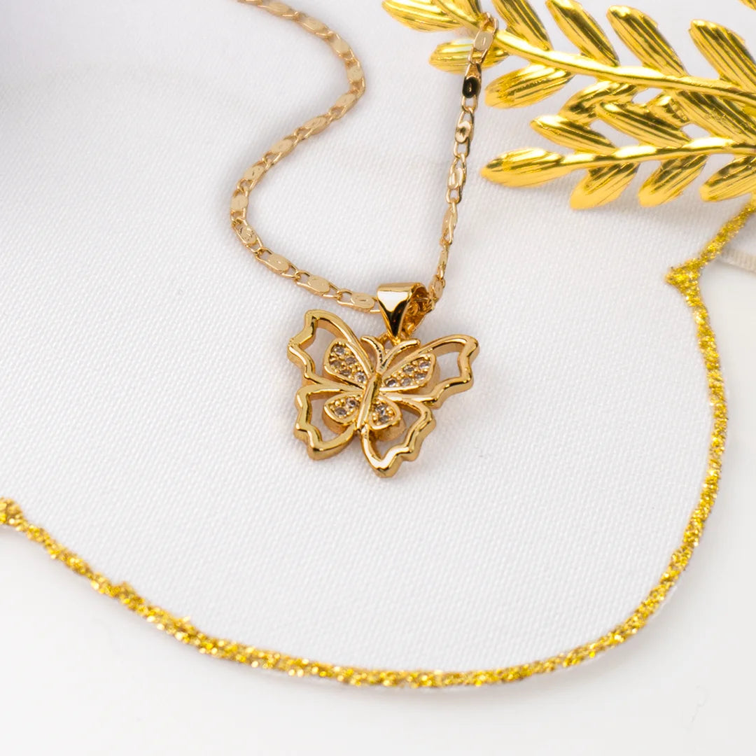 Cadena mariposa en oro laminado - Victoria