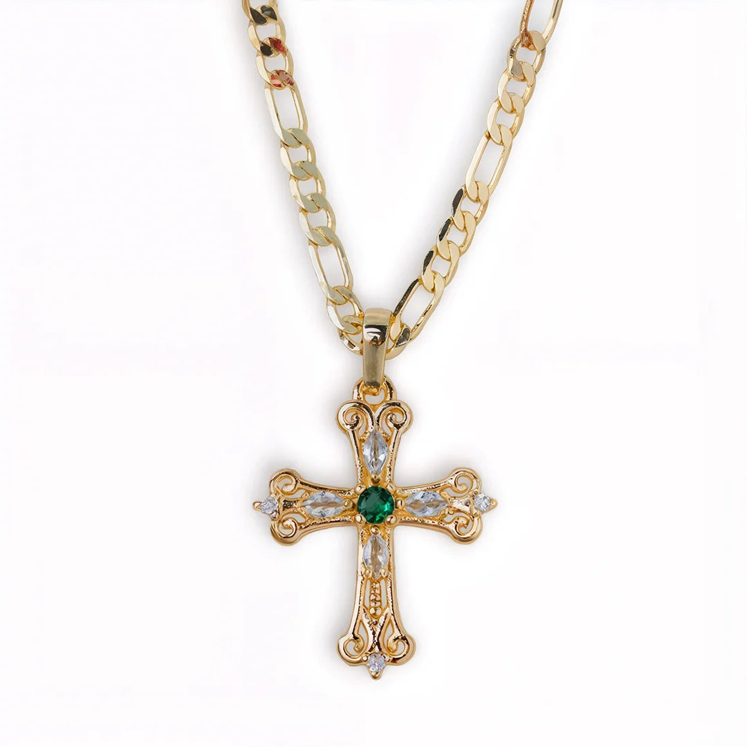 Cadena Cruz en oro laminado - Olivia