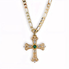 Cadena Cruz en oro laminado - Olivia