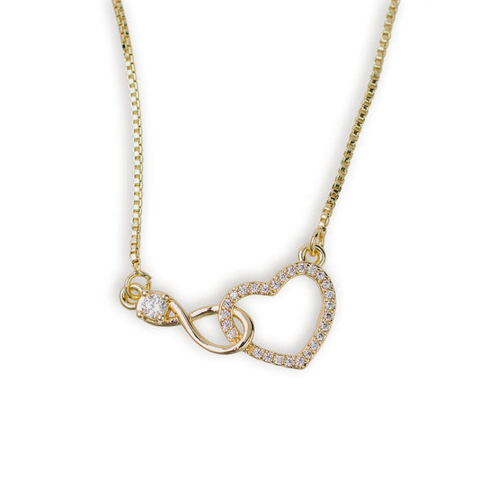 Cadena corazón infinito en oro laminado - Eunice